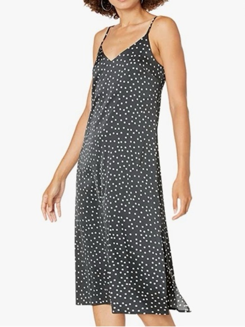 The Drop Polka Dot Slip Dress - Black/White size L